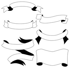 set of ribbons for design decoration, design elements 
