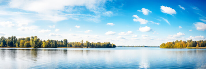 Landschaft mit See. Generiert mit KI 