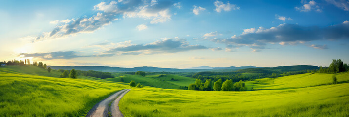 Landschaft mit Hügeln. Generiert mit KI
