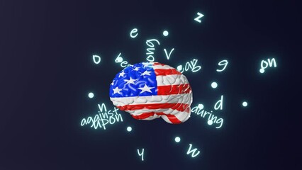 English learning American pronunciation Foreign language fluency conversation Human brain letter preposition grammar accent 3d animation Studying USA Online school Course Expression Listening Speaking