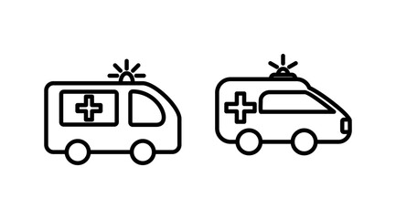 Ambulance icon vector. Ambulance car icon