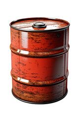 oil barrel isolated on transparent background. Generative Ai