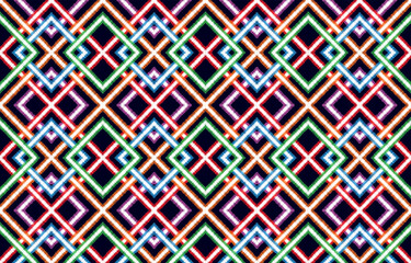 Geometric ethnic oriental pattern traditional Design for background,carpet,wallpaper,clothing,wrapping,Batik,fabric,Vector embroidery style, colorful, indan, mexican. abstract, art, backdrop, backgrou