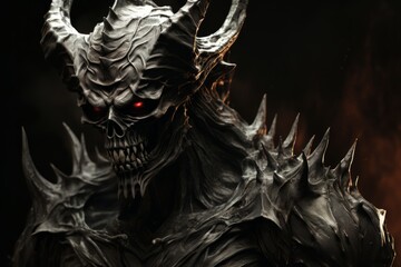Fototapeta premium Demon, lord of darkness portrait. Beautiful illustration picture. Generative AI