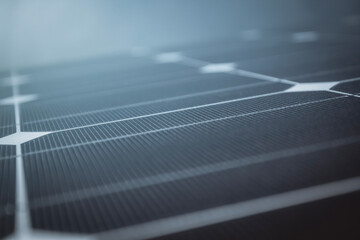 Close-up of dark blue solar panel. Abstract solar panels texture background.