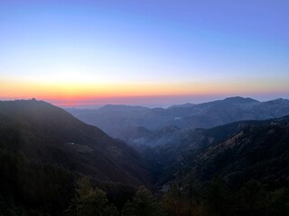 sunset in the mountains
