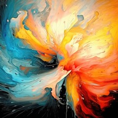 Color Splash series. Background design of fractal paint and rich texture.