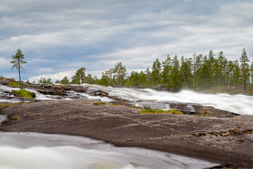 Cascading Rapids in Swedish Wilderness