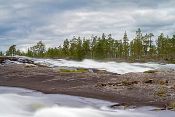 Cascading Rapids in Swedish Wilderness