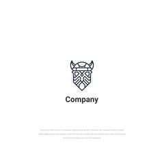 Monoline logo of a Viking-helmeted tiger