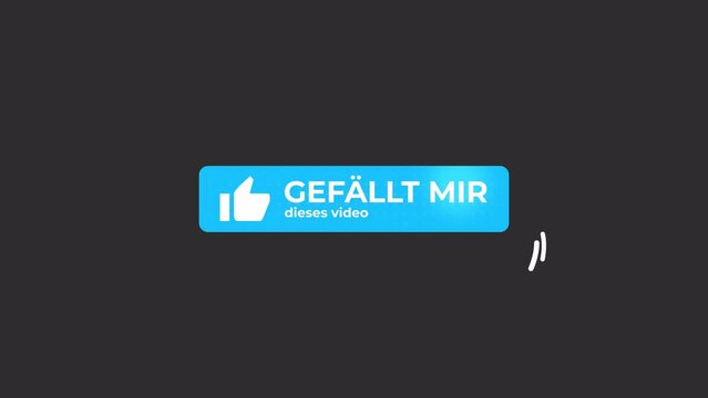Video m&ouml;gen, diesen Kanal abonnieren, Glockenbenachrichtigung Animation schlagen Abo-Button