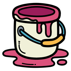 paint bucket filled outline icon style