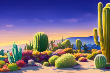 Foto op Plexiglas Cactus in the Desert. Generative AI © 인호 황