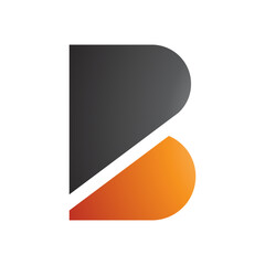 Black and Orange Bold Letter B Icon