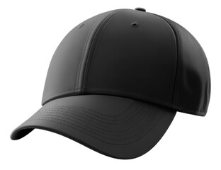Blank Black baseball cap isolated on transparent background. Template Mock up. AI Generative