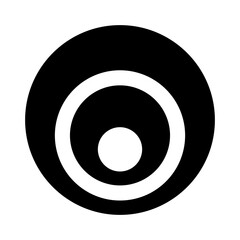 Black Letter O Icon with Nested Circles