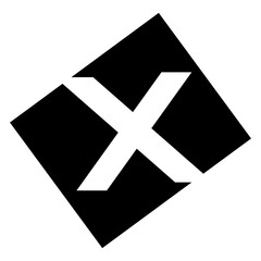 Obraz premium Black Rectangle Shaped Letter X Icon