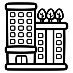 hotel line icon style