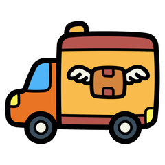 Naklejka premium delivery truck filled outline icon style