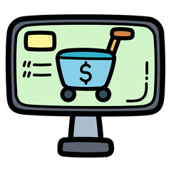 online shop filled outline icon style