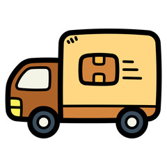 delivery truck filled outline icon style
