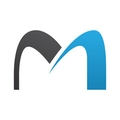 Blue and Black Arch Shaped Letter M Icon