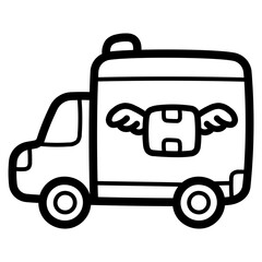 delivery truck line icon style
