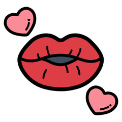 kiss filled outline icon style