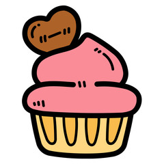 cupcake filled outline icon style