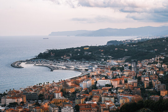 View of the sea city of Varazze 
