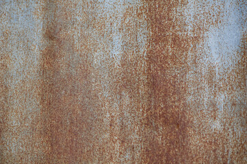 Old rusty zinc fence wall surface grunge, vintage style metal sheet roof for texture and background in retro concept