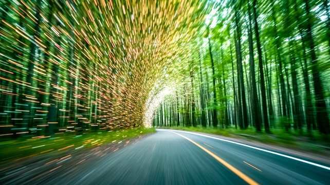 Route traversant la foret - G&eacute;n&eacute;rative iA