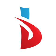 Blue and Red Bold Spiky Letter B Icon