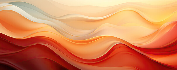 Abstract colorful background, waves in orange tone, background design.