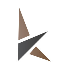 Fototapeta premium Brown and Black Letter K Icon with Triangles