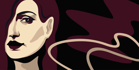 Beautiful woman - on abstract background