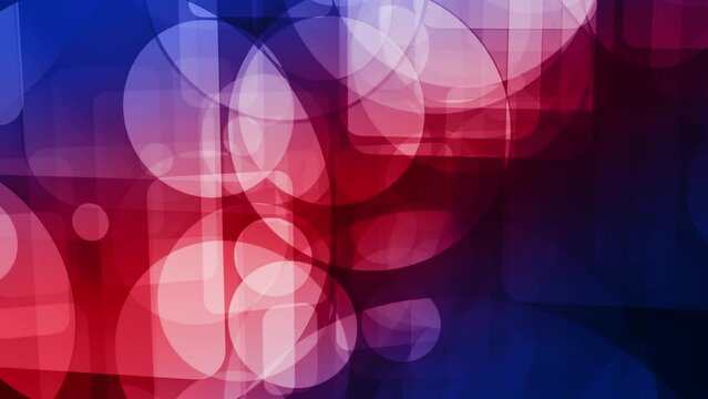 Bright and colorful visual design multicolored circles and rectangles in motion graphics. Contemporary digital pattern geometric motion background with a blend of shapes and textures