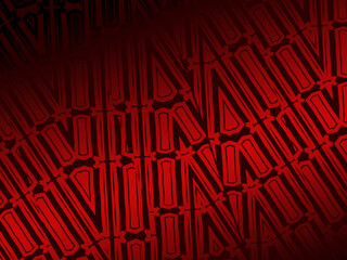 High contrast red and black glossy stripes background. Luxurious batik ornament. Abstract technology graphic banner design. Vector corporate background.