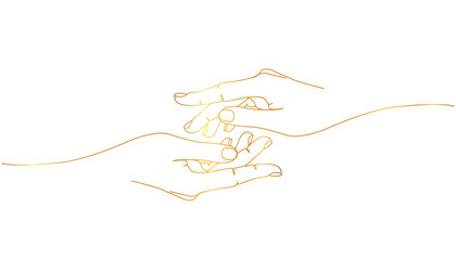 couple holding hands line art style vector eps 10