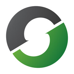 Green and Black Letter O Icon with an S Shape in the Middle