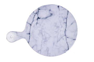 Empty blue, white gray marble board isolated on white background