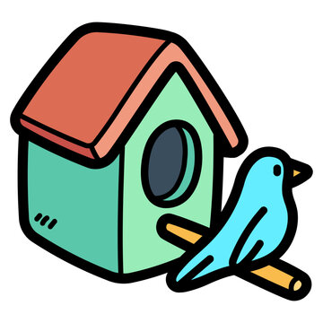 recommend clip art: birdhouse filled outline icon style