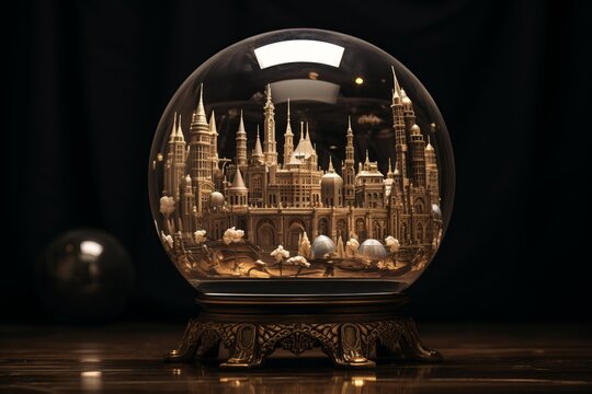 Tiny world in the transparent jar. Beautiful illustration picture. Generative AI
