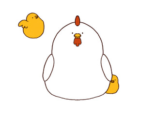 鶏の親子イラスト © 鮨詰め