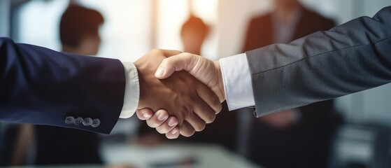 businessman handshake for teamwork, successful Business deal partnership concept, Generative AI