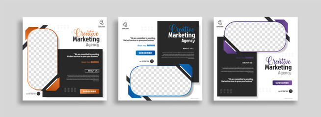 Creative marketing agency business promotion social media post template.