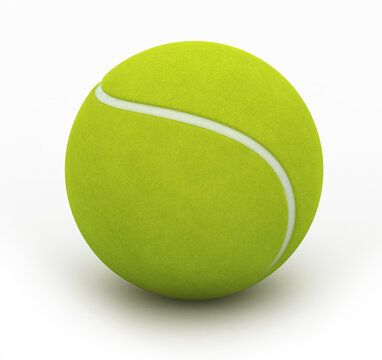 tennis ball 3d render (clipping path)