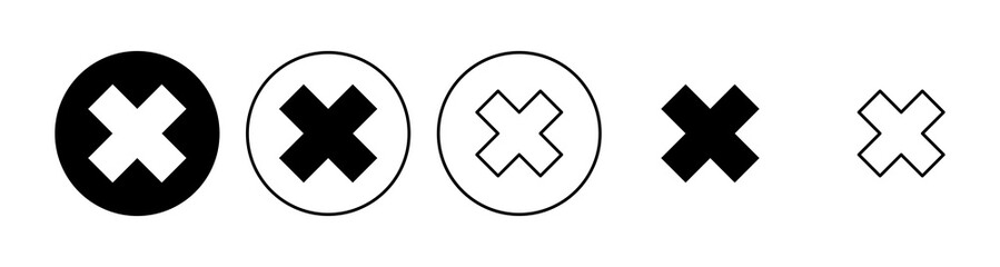 Obraz premium Close icon set. Delete icon vector. cross sign