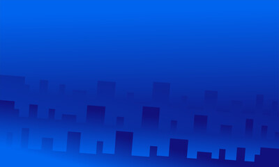 Dark blue abstract background with random building silhouette