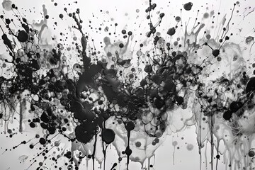 Abstract black and white paint splash background  artistic design